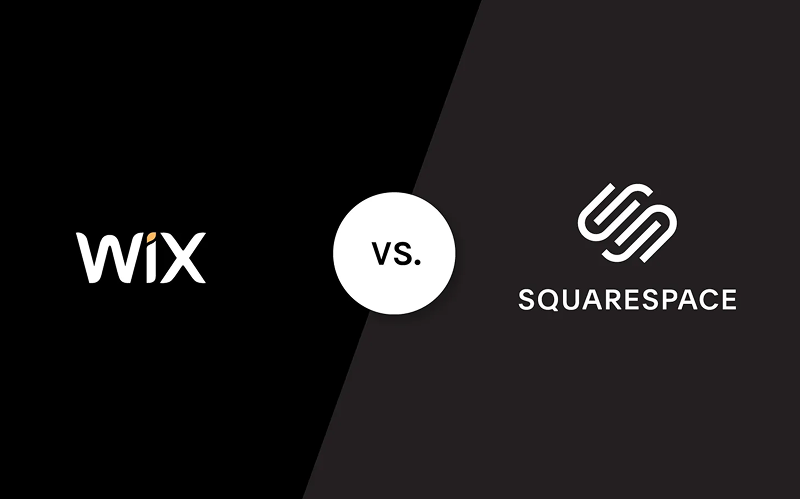 In this blog image, you can see the two logos, one is of WIX and other is of Squarespace in context of comparison