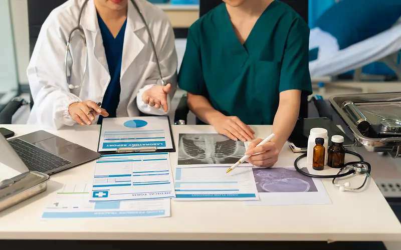 Medical Team analyzing the results of PPC Campaigns.